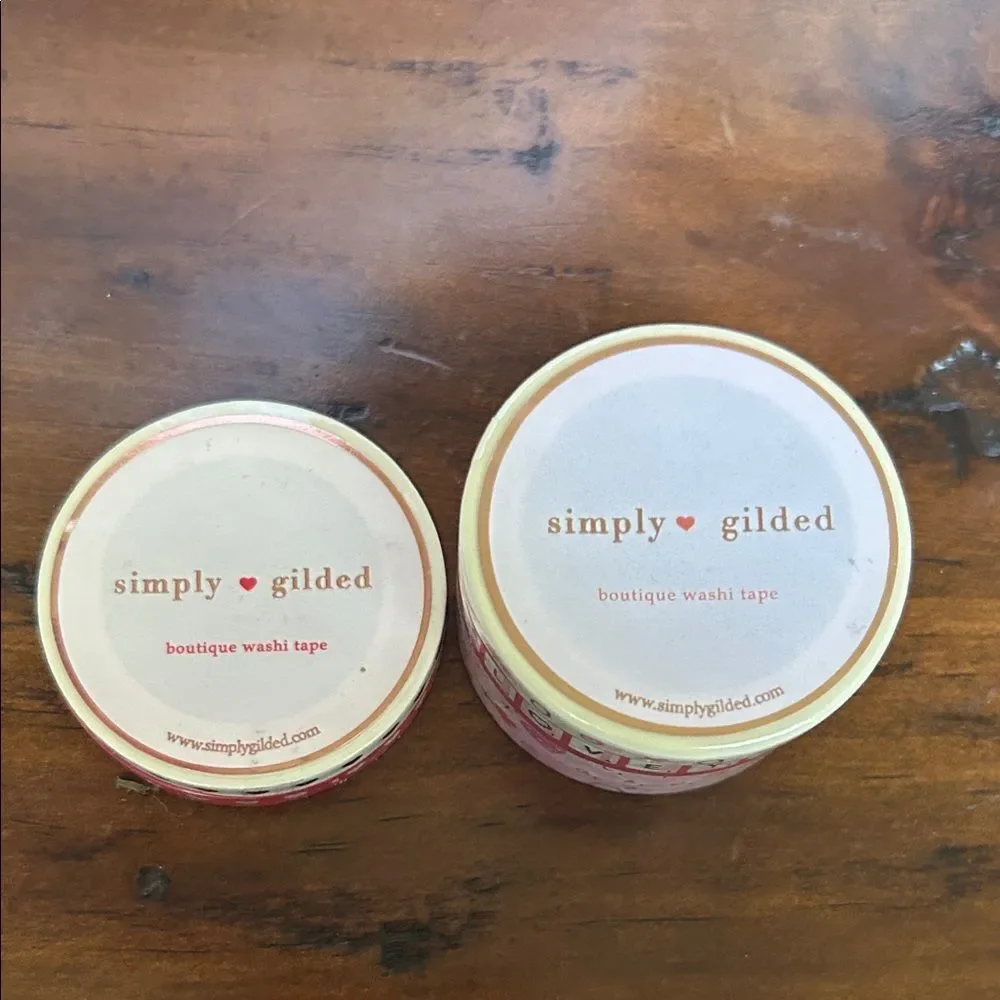 Simply Gilded 10 Washi tapes NEW pink and Red brown colors bundle